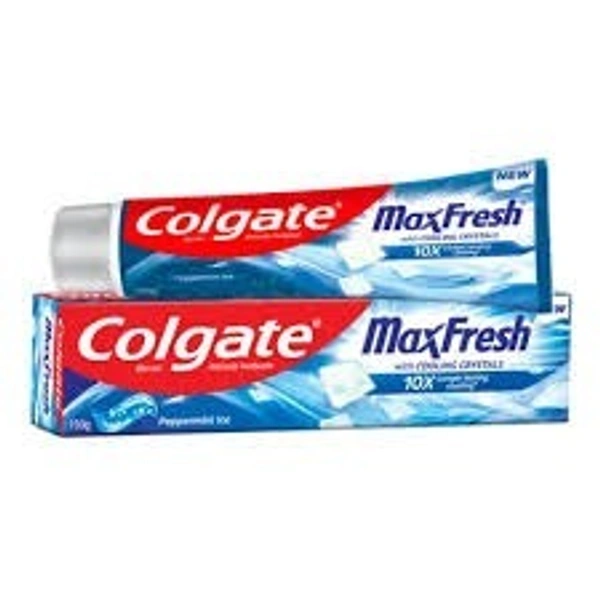 Colgate MaxFresh 150g ) Toothpaste, Blue Gel Paste with Menthol for Super Fresh Breath (Peppermint Ice, Saver Pack)