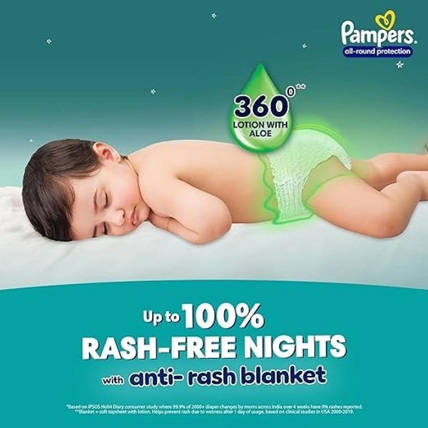 Pampers All round Protection Pants, Medium size baby diapers (MD) 22 Count, Anti Rash diapers, Lotion with Aloe Vera