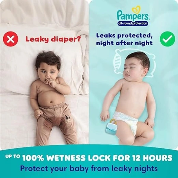 Pampers Complete Skin Comfort Pants, Anti-rash blanket, Lotion with Vitamin E & Aloe Vera, Small size baby Diapers, (S) 30 Count, 4-8 kg