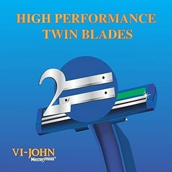 VI-JOHN Shavepro Twin Blade Shaving Razors With Lubricating Aloe Vera Strip(CONTAIN 5 PCS) FOR MEN