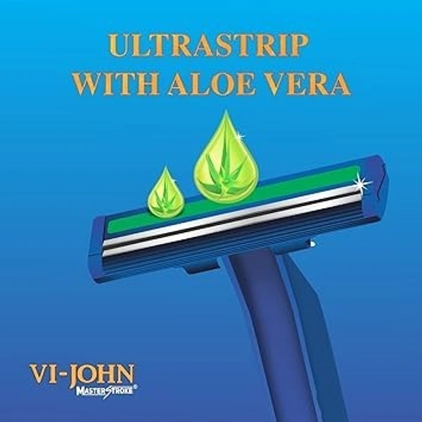 VI-JOHN Shavepro Twin Blade Shaving Razors With Lubricating Aloe Vera Strip(CONTAIN 5 PCS) FOR MEN