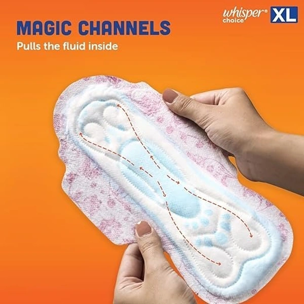 Whisper Choice Sanitary Pads for Women, XL, 6 Napkins (Pack of 1)