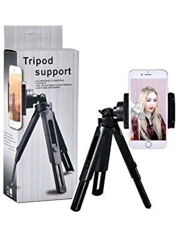 TESLA TELESCOPE DESIGN PORTABLE TRIPOD VIDEO SHOOTING KIT (BLACK SUPPORT UPTO 500 Gm)