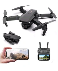Tesla DRONE 4K HD CAMERA 120 Range Shooting Buttun Lens Supported  - Black