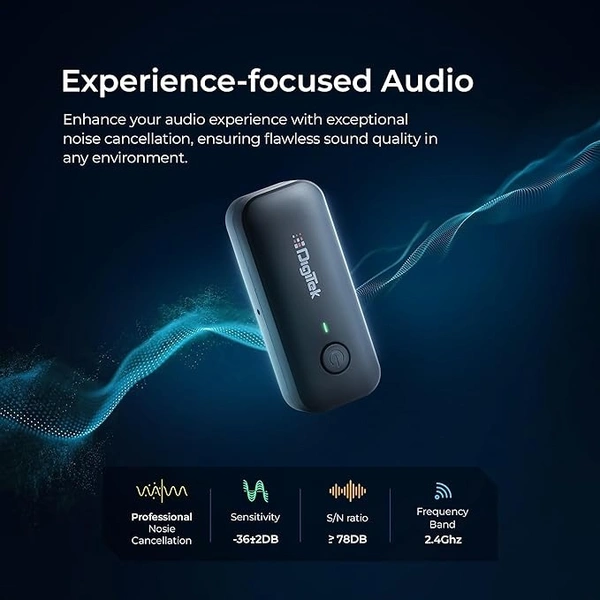 DIGITEK Digitek (DWM-106 2-in-1 Wireless Microphone System with Type C & Lightning Connector and 1000mAh Battery Charging case to Charge Receiver & Transmitter for DSLR Camera, Android & iOS Smartphones