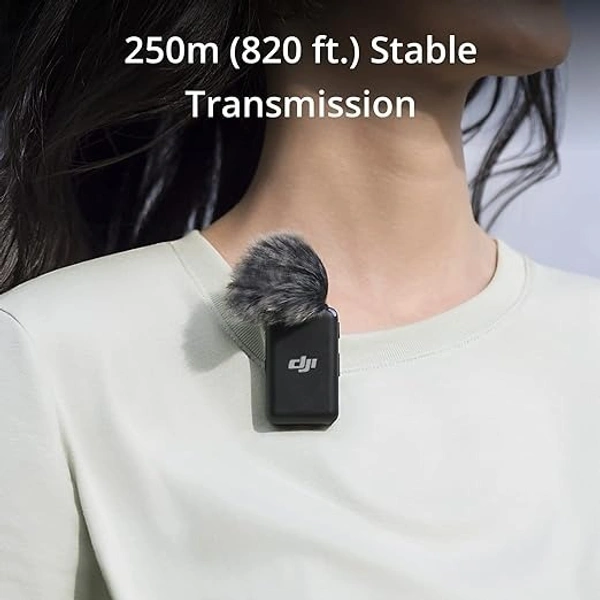 DJI Mic - Wireless Microphone System for Smartphones, Cameras, Laptops, Compact and Portable Wireless Mic Lavalier with Dual-Channel Recording, 250 Meter Transmission Range, 15-Hour Battery Life