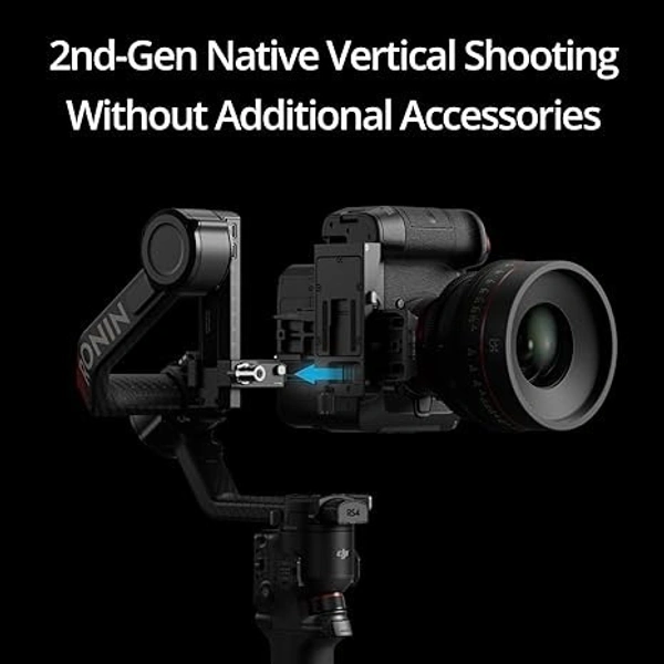 DJI RS 4 Pro, 3-Axis Gimbal Stabilizer for DSLR & Cinema Cameras Canon/Sony/Panasonic/Nikon/Fujifilm, 2nd-Gen Native Vertical Shooting, 4.5kg (10lbs) Payload, Dual Focus & Zoom Motors