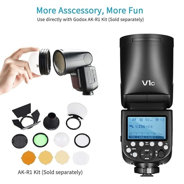 GODOX Godox V1-C V1 Li-on TTL On-Camera Round Flash Speedlight Compatible with Canon