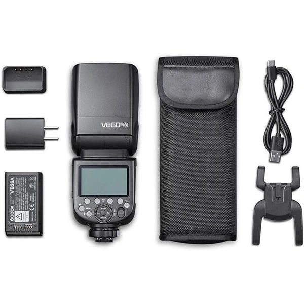 GODOX Ving V860IIIS Speedlight, 76Ws 2.4G HSS Camera Flash, 7.2V/2600mAh Li-ion Battery, 0.01-1.5s Recycle Time, 10 Levels LED Modeling Lamp, for Sony Camera, W/Locking System, Black