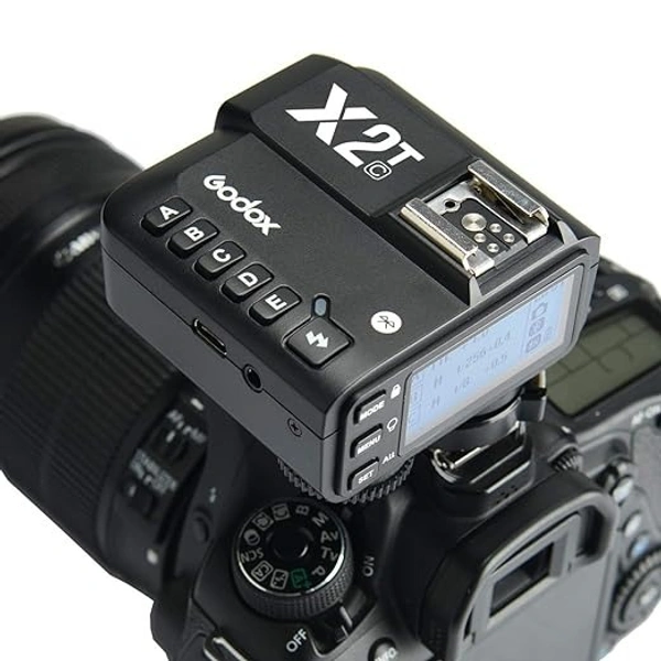 GODOX Godox X2T-C TTL Wireless Flash Trigger for Canon, Bluetooth Connection, 1/8000s HSS, TCM Function, 5 Separate Group Buttons, Relocated Control-Wheel, Hotshoe Locking, AF Assist Light