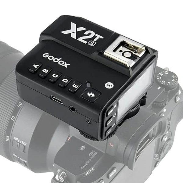 GODOX Godox X2T-S TTL Wireless Flash Trigger for Sony, Bluetooth Connection, 1/8000s HSS, TCM Function, 5 Separate Group Buttons, Relocated Control-Wheel, New Hotshoe Locking, New AF Assist Light