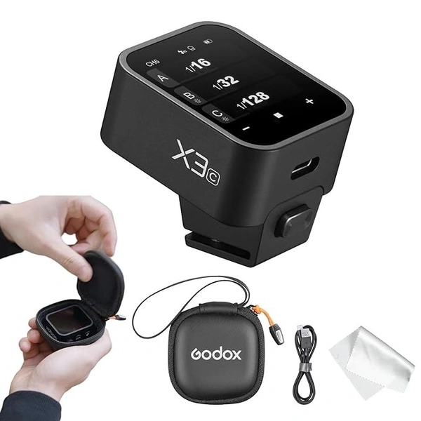 godox Godox X3-C TTL Wireless Flash Trigger,Compatible for Canon Camera, OLED Touchscreen X3 C Flash Transmitter, Built-in Lithium Battery, Support Quick Charge, with TCM Conversion
