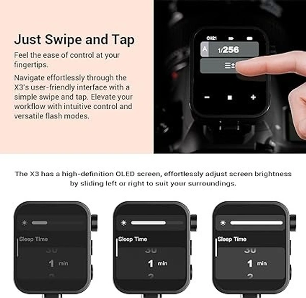 GODOX Godox X3-S X3S TTL Wireless Flash Trigger, Large OLED Touchscreen, Built-in Lithium Battery, Support TTL Auto/Manual/Multi Flash for Sony Camera