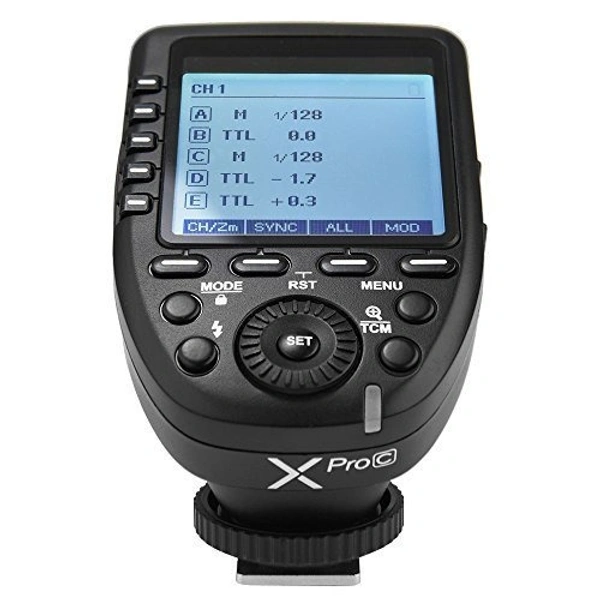 GODOX XPro-C Flash Trigger Transmitter with E-TTL II 2.4G Wireless X System HSS LCD Screen for Canon DSLR Camera (Black)
