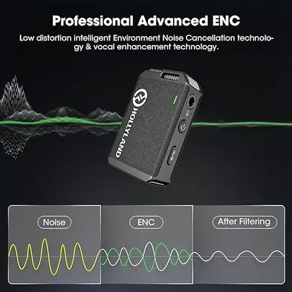 Hollyland Lark MAX Wireless Microphone System with ENC Noise Canceling Studio Audio Quality Camera Mic with Up to 14H Backup Record 22H Duration 820 ft Range for Filmmaking Interviewing Podcasting