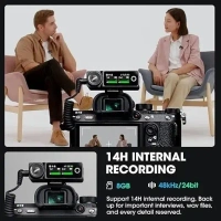 Hollyland Lark MAX Wireless Microphone System with ENC Noise Canceling Studio Audio Quality Camera Mic with Up to 14H Backup Record 22H Duration 820 ft Range for Filmmaking Interviewing Podcasting