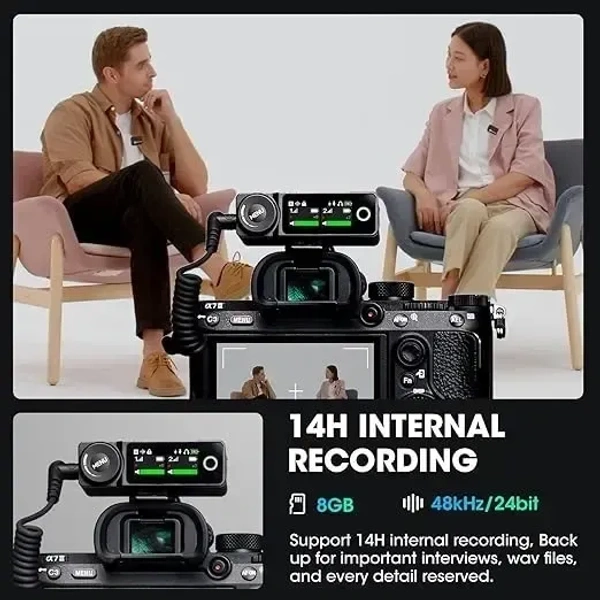 Hollyland Lark MAX Wireless Microphone System with ENC Noise Canceling Studio Audio Quality Camera Mic with Up to 14H Backup Record 22H Duration 820 ft Range for Filmmaking Interviewing Podcasting