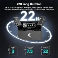 Hollyland Lark MAX Wireless Microphone System with ENC Noise Canceling Studio Audio Quality Camera Mic with Up to 14H Backup Record 22H Duration 820 ft Range for Filmmaking Interviewing Podcasting