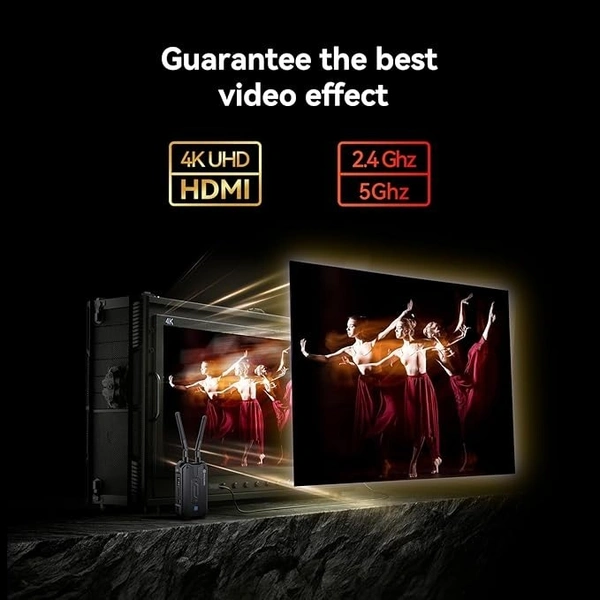 HOLY LAND ?Hollyland Pyro H? Wireless HDMI Video Transmission System, Auto Dual-Band Hopping, 4K30/1080p60 1300ft Los Range 60ms Latency, Smart Channel Scan, Up to 4 Receiver, UVC Live Stream (1TX+1RX)