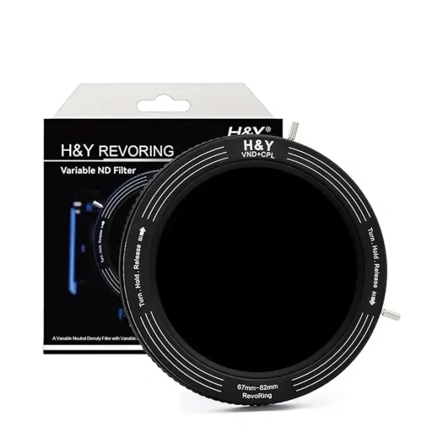 H&Y 67 72 77 82mm Variable ND Filter Polarizing Filter and Adjustable Filter Adapter Step Ring 3 in 1 Camera Lens Filter VND CPL Filter ND3-ND1000 1.5-10 Stops for Studio Outdoor and Video Shooting