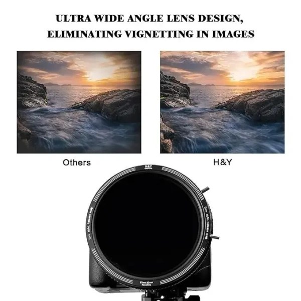 H&Y 67 72 77 82mm Variable ND Filter Polarizing Filter and Adjustable Filter Adapter Step Ring 3 in 1 Camera Lens Filter VND CPL Filter ND3-ND1000 1.5-10 Stops for Studio Outdoor and Video Shooting