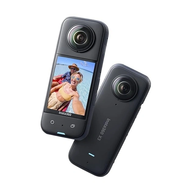 INSTA insta360 X3 Action Camera, 1/2" Sensor, 5.7K 360 Capture, Optical Zoom 3X, 72 MP 360 Photo, 4K Single Lens Mode, Black