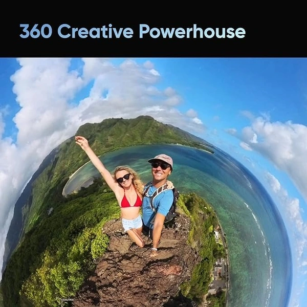 INSTA insta360 X3 Action Camera, 1/2" Sensor, 5.7K 360 Capture, Optical Zoom 3X, 72 MP 360 Photo, 4K Single Lens Mode, Black