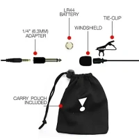 JBL Commercial CSLM30B Auxiliary Omnidirectional Lavalier Microphone with Headphone-Out for Content Creation