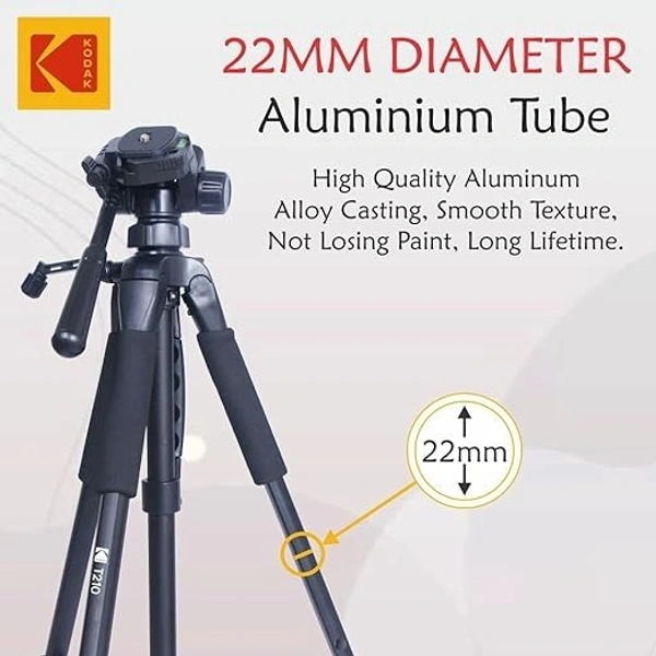 KODAK T210 150cm Three Way Pan Movement Tripod  (Black, Supports Up to 3500 g)