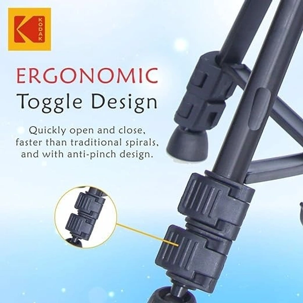 KODAK T210 150cm Three Way Pan Movement Tripod  (Black, Supports Up to 3500 g)