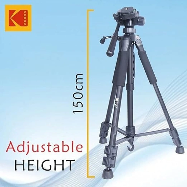 KODAK T210 150cm Three Way Pan Movement Tripod  (Black, Supports Up to 3500 g)