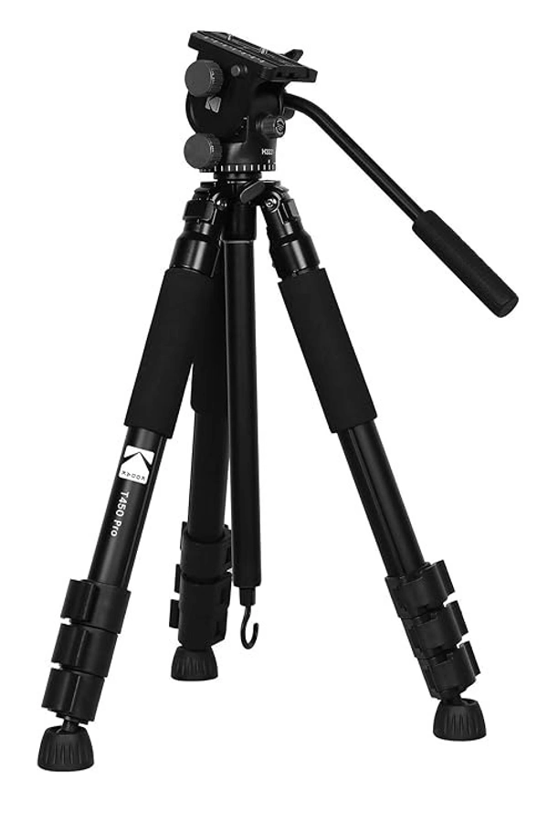KODAK Kodak T450 Pro 180mm Three Section Support Flip Locks Tripod (Black)