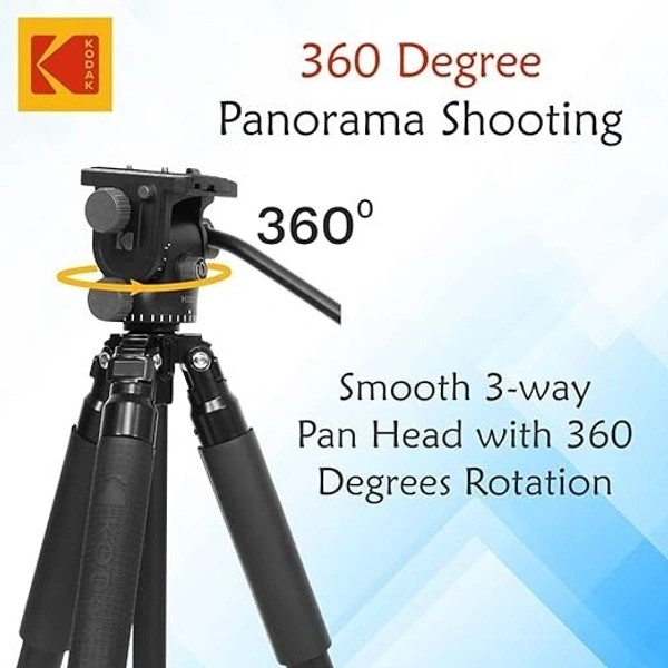 KODAK Kodak T450 Pro 180mm Three Section Support Flip Locks Tripod (Black)