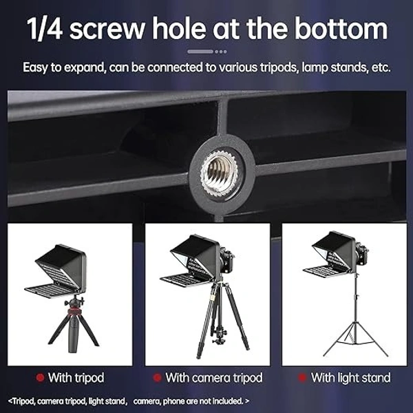 HIFFIN LENSGO TC7 8” Teleprompter for iPad Tablet Smartphone DSLR Camera w/Remote Control, APP Compatible with iOS & Android System for Online Teaching Vlog Live Streaming (TC7)