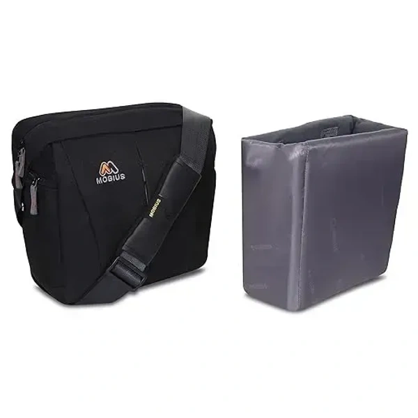 MOBIUS Ultimate Lens Sling Bag/DSLR Sling Bag|100% Water Resistant Outdoor Shoot Travel Camera Side Sling Bag with Adjustable Shoulder Strap|Suitable for DSLR Camera with 3 Nos 70 200 85mm 50mm
