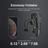 MOZA Mini S Essential Foldable Smartphone Gimbal Stabilizer with Quick Playback, One-Button Zoom, Timelapse, Object Tracking, Inception Mode Function for Smartphone, Black