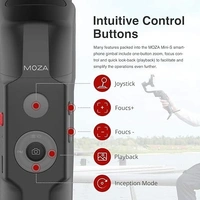 MOZA Mini S Essential Foldable Smartphone Gimbal Stabilizer with Quick Playback, One-Button Zoom, Timelapse, Object Tracking, Inception Mode Function for Smartphone, Black