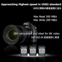 Nextorage Japan Ultra Fast v90 UHS-II SD Card 64GB max Write Speed 299MB/s (SDXC UHS2 Memory Card NX-F2PRO)
