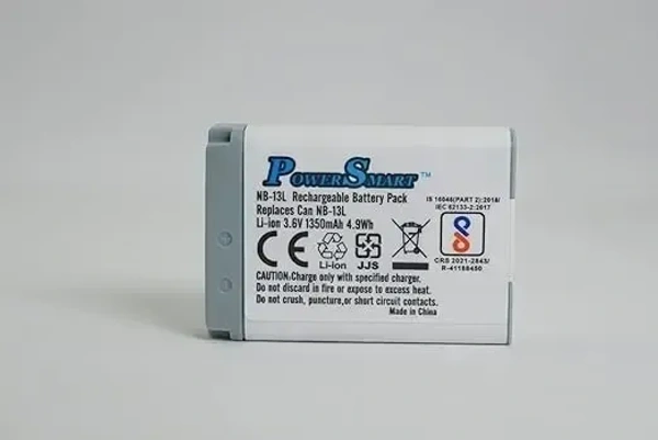 Power Smart NB-13L Rechargeable Battery Pack Compatible with Canon Power Shot G5X Mark II,G7X Mark III,G9,G9X,G9X Mark II | Power Shot SX620 HS,SX720HS,SX730 HS,SX740 HS Canon Camera Battery