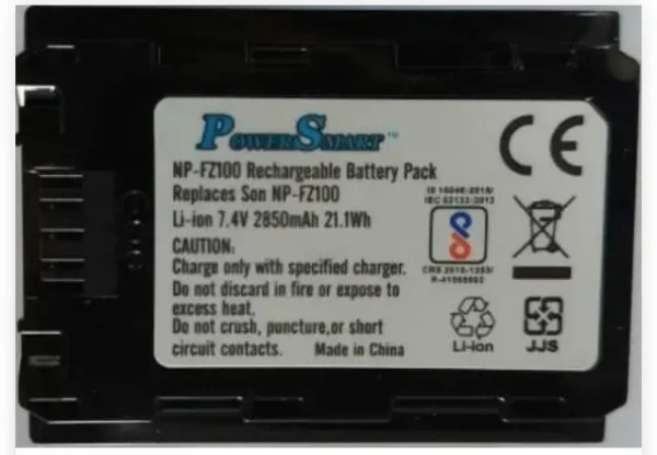 Power Smart NP-FZ100 Rechargeable Lithium-Ion For SONY A7 III, A7R III, A7R IV, A9, Alpha 9, A7R3 Battery