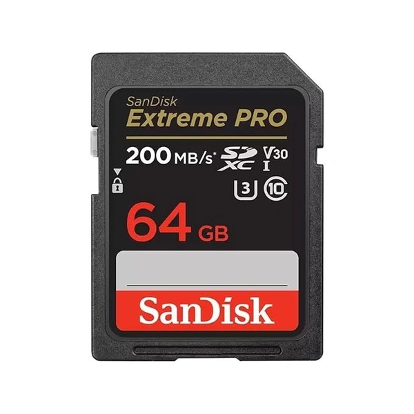 SANDISK SanDisk 64GB Extreme PRO UHS-I SDXC Memory Card 200 MBPS
