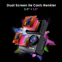 SJCAM SJ4000 Dual Screen 4K 30FPS/16MP WiFi Action Camera | 170° Ultra Wide Angle | 2.0''LTPS LCD+1.3'' Dual Screen | 30M Waterproof with Waterproof Case | Black