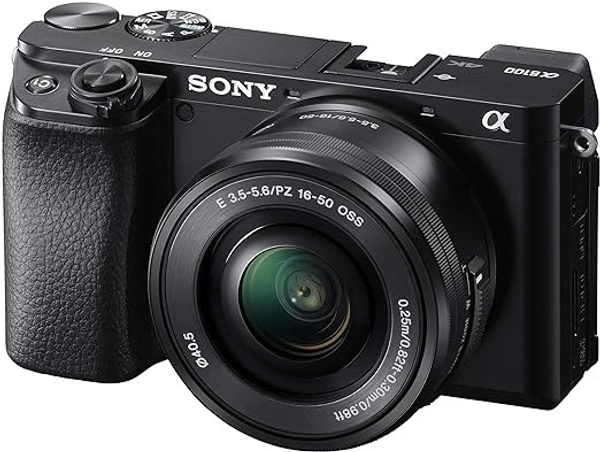 SONY Sony Alpha ILCE 6100L 24.2 MP Mirrorless Digital SLR Camera with 16-50 mm Power Zoom Lens | APS-C Sensor | Fast Auto Focus,Real-time Eye AF,Real-time Tracking | 4K Vlogging Camera - Black