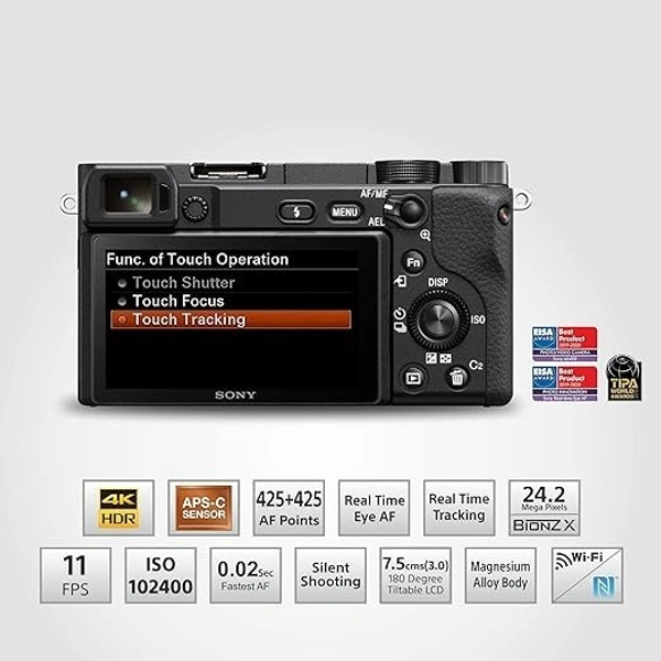 SONY Sony Alpha ILCE-6400L 24.2MP Mirrorless Camera (Black) with 16-50mm Power Zoom Lens & SanDisk Extreme SD UHS I 64GB Card for 4K Video for DSLR and Mirrorless Cameras 170MB/s Read & 80MB/s Write