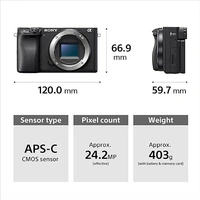 SONY Sony Alpha ILCE-6400L 24.2MP Mirrorless Camera (Black) with 16-50mm Power Zoom Lens & SanDisk Extreme SD UHS I 64GB Card for 4K Video for DSLR and Mirrorless Cameras 170MB/s Read & 80MB/s Write