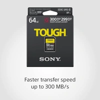 Sony SF-G64T 64 GB Tough High Speed sdxc UHS-II G300 SD Card