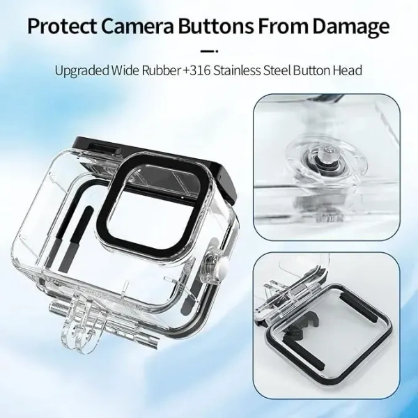 TELESIN Waterproof Housing Case Compatiable Within go pro Hero 11 10 9 Black,60M/196FT Underwater Protective Diving Housing Cover with Dive Filter Tripod Adapter Quick Release Mount and Thumbscrew