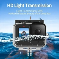 TELESIN Waterproof Housing Case Compatiable Within go pro Hero 11 10 9 Black,60M/196FT Underwater Protective Diving Housing Cover with Dive Filter Tripod Adapter Quick Release Mount and Thumbscrew