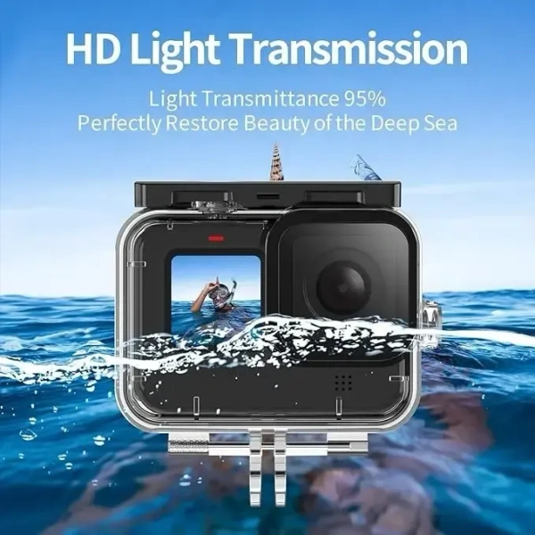 TELESIN Waterproof Housing Case Compatiable Within go pro Hero 11 10 9 Black,60M/196FT Underwater Protective Diving Housing Cover with Dive Filter Tripod Adapter Quick Release Mount and Thumbscrew
