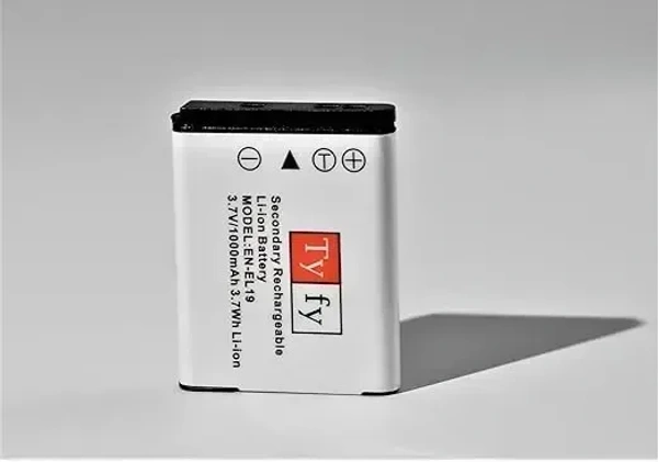 Tyfy EN-EL 19 (Nikon) 1000 mAh Rechargeable Battery Pack Compatible with Coolpix/Rechargeable Lithium-Ion Battery/Camera Charger Compatible with Nikon Camera Battery Charger